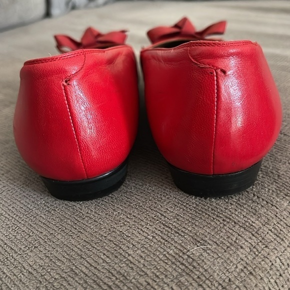 Yves Saint Laurent Vintage Red Ballet Small Heel Flat Size 5 - Picture 7 of 10